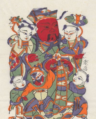 一百三十五幅木版画，包括新年图画nianh...，19-20世纪。 作者 不明