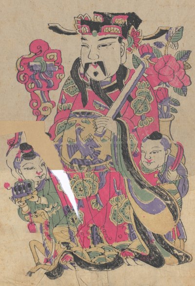 一百三十五幅木版画，包括新年图画nianh...，19-20世纪。 作者 不明