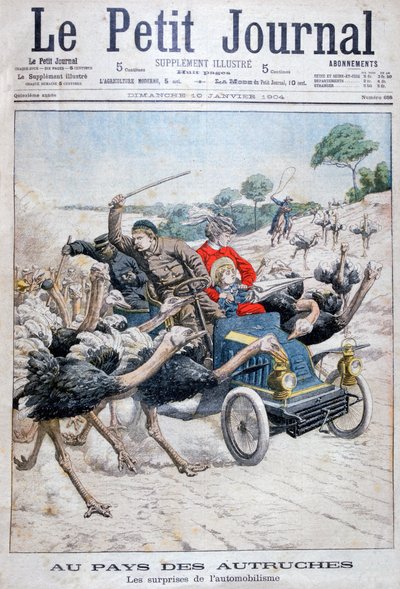 鸵鸟袭击汽车，美国加利福尼亚，1904年 作者 不明