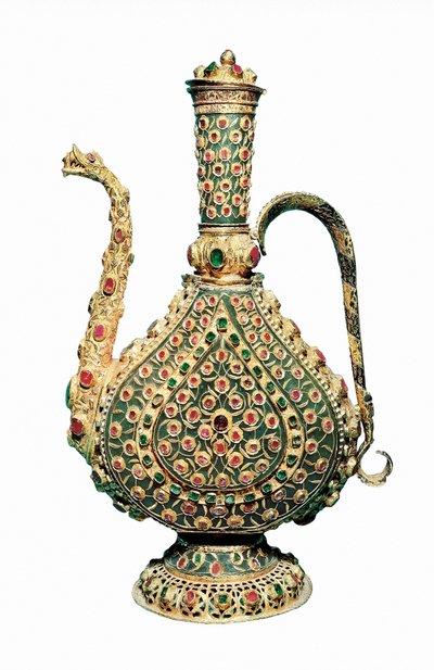 Ottoman art: gold jug, inlaid with precious stones. Goldsmithery 17th century. 作者 不明