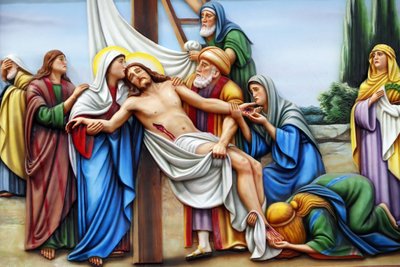 Our Lady of Fatima church. Way of the cross. Station 13. Jesus is taken down from the cross. Ho Chi Minh City. Vietnam 作者 不明