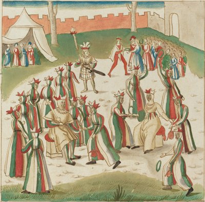 户外游戏，约1515年。 作者 不明