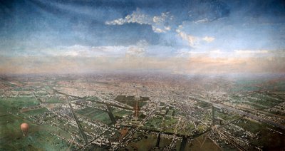 巴黎全景图，摄于1855年，从热气球中的天文台拍摄 作者 不明