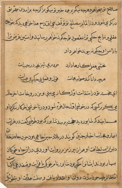 鹦鹉的故事》中的一页Tuti-nama：文本页，约1560年。 作者 不明