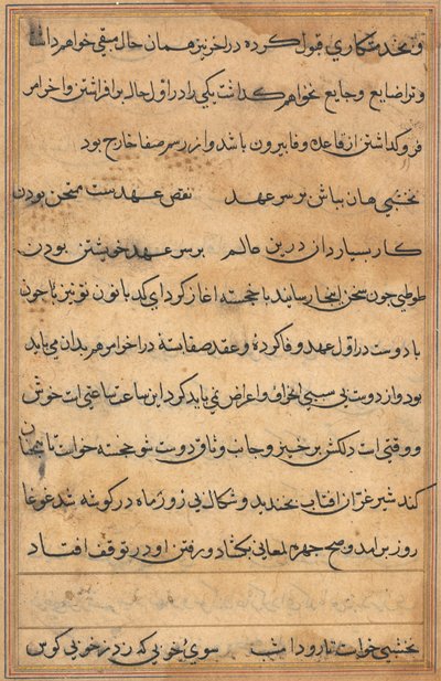 鹦鹉的故事》中的一页Tuti-nama：文本页，约1560年。 作者 不明