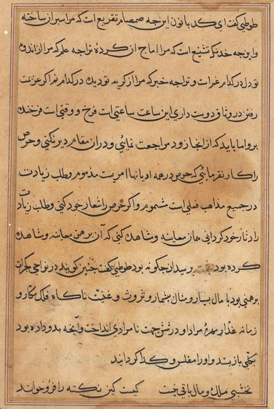 鹦鹉的故事》中的一页Tuti-nama：文本页，约1560年。 作者 不明