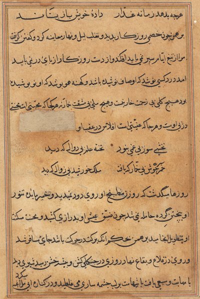 鹦鹉的故事》中的一页Tuti-nama：文本页，约1560年。 作者 不明