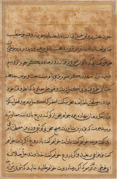 鹦鹉的故事》中的一页Tuti-nama：文本页，约1560年。 作者 不明