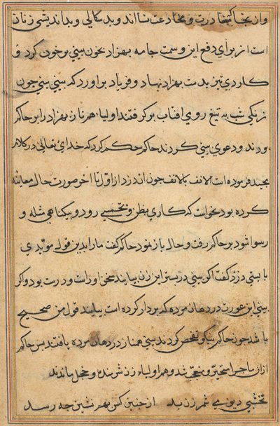 鹦鹉的故事》中的一页Tuti-nama：文本页，约1560年。 作者 不明