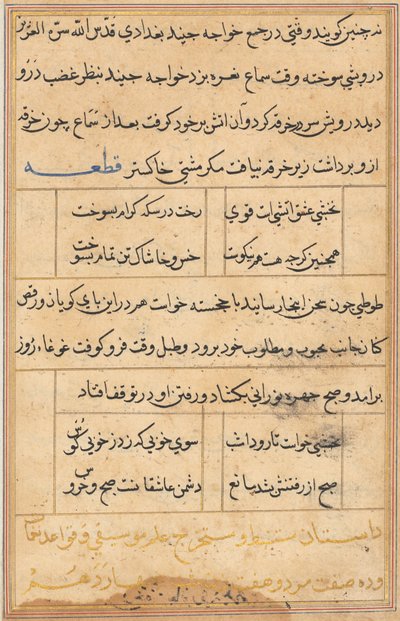 鹦鹉的故事》中的一页Tuti-nama：文本页，约1560年。 作者 不明