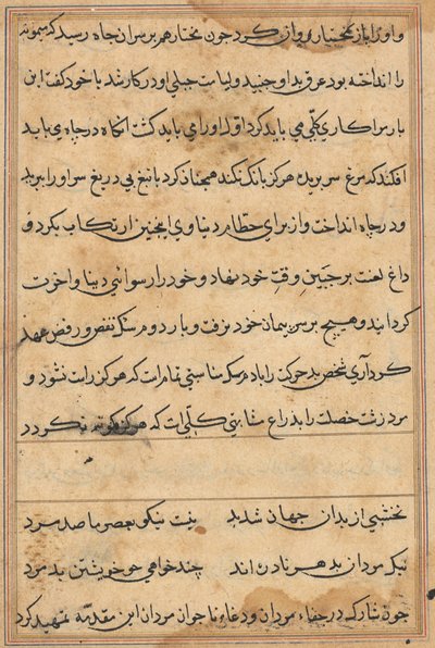 鹦鹉的故事》中的一页Tuti-nama：文本页，约1560年。 作者 不明