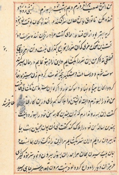 鹦鹉的故事》中的一页Tuti-nama：文本页，约1560年。 作者 不明
