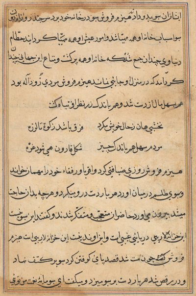 鹦鹉的故事》中的一页Tuti-nama：文本页，约1560年。 作者 不明