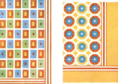 1928年，埃及底比斯，尼巴蒙墓中的彩绘天花板图案。 作者 不明