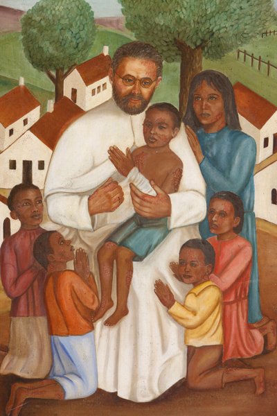 Painting depicting a christian missionary in Haiti, Port-au-Prince, Haiti 作者 不明