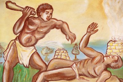 Painting in Our Lady of Togo church : Cain & Abel , Togoville, Togo 作者 不明