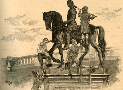 将威廉三世国王的雕像涂成黑色，爱尔兰都柏林，1821年1890年。 作者 不明