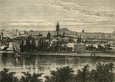 波希米亚国王宫殿和赫拉德钦大教堂，布拉格，1890年。 作者 不明