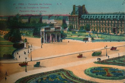 杜伊勒里宫和凯旋门杜卡鲁塞尔全景图，巴黎，c1920年 作者 Unbekannt