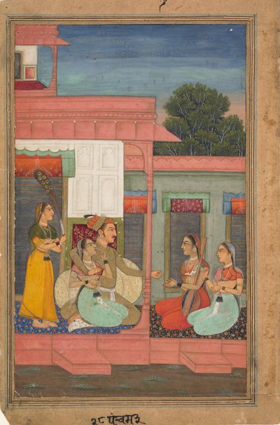 Panchama Ragini：Ragamala系列音乐模式花环的页面，ca。 1640。 作者 不明