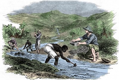 在1849年的加利福尼亚淘金热中淘金 作者 不明