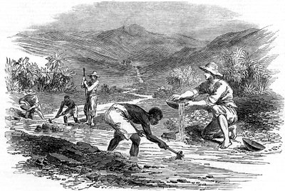 在1849年的加利福尼亚淘金热中淘金 作者 不明