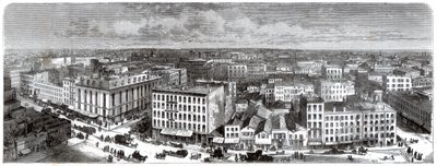 从市政厅顶部的芝加哥全景，1871年 作者 不明
