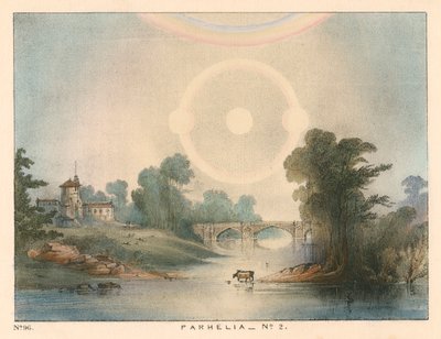 Parhelia模拟太阳与光环和彩虹相结合，1721年1845年 作者 不明