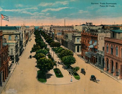 普拉多大道（Paseo del Prado），古巴哈瓦那，约1920年 作者 不明