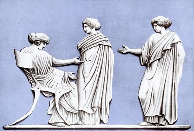 佩内洛普（Penelope）和少女（Madens），韦奇伍德（Wedgwood）匾，十八世纪，约1920年 作者 不明