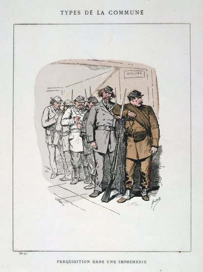 搜索印刷厂，巴黎公社，1871年。 作者 不明
