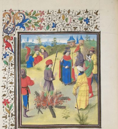 彼得·巴塞洛缪（Peter Bartholomew）经受着磨难。提尔·威廉（William of Tyre）的《历史博物馆》缩影，1460年代 作者 不明