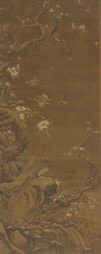 雉鸡和白雪覆盖的梅花，明或清代，15-18世纪。 作者 不明