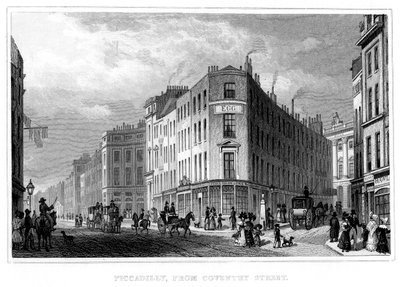 皮卡迪利（Piccadilly），来自19世纪伦敦威斯敏斯特的考文垂街 作者 不明