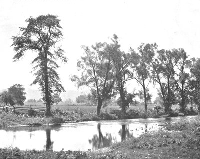 在美国，新泽西，c1900年学童山附近的美丽如画的风景。 作者 不明