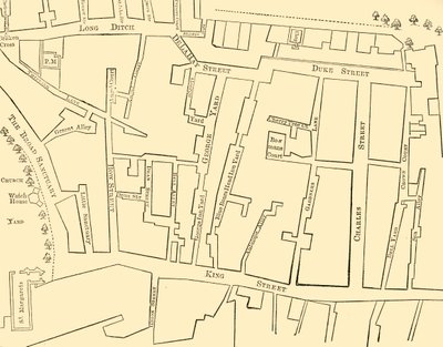 1734年至1748年间威斯敏斯特的部分规划-大乔治街竖立之前 作者 不明