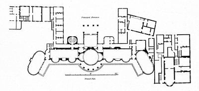 展馆平面图，显示对1804年完成的荷兰原始建筑的改建，1939年 作者 不明