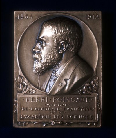 纪念法国数学家Henri Poincare逝世的Plaquette，1912年 作者 不明