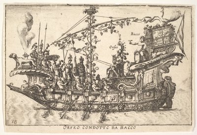 图版18：由巴克斯（Bacchus）领导的奥菲斯（Orpheus）由巴克斯（Bacchus）领导的奥菲欧（Orfeo），来自The magnifice ...，1664系列。 作者 不明