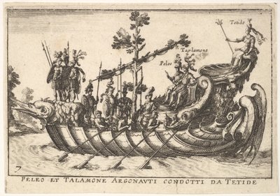 图版7：Peleo和Talamone由Tethys带领的Argonauts，选自The magnificent pageant on t...，1664年。 作者 不明