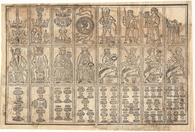 扑克牌，15世纪。 作者 不明
