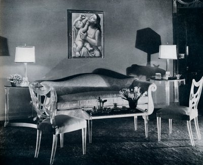 1940年代室内的有机玻璃家具，1941年 作者 不明