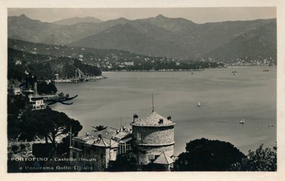 波托菲诺-布劳恩城堡和全景高尔夫·蒂古里奥，摄于1900年。 作者 不明