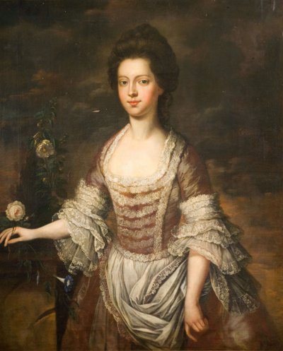 一个女人的肖像，可能是Anne Clobery，1740-1760。 作者 不明