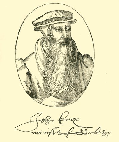 约翰·诺克斯（John Knox）的肖像和亲笔签名，c1550-1560年，1890年。 作者 不明