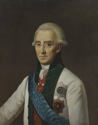 瓦西里·奇恰戈夫海军上将的肖像1726-1809年。 作者 不明