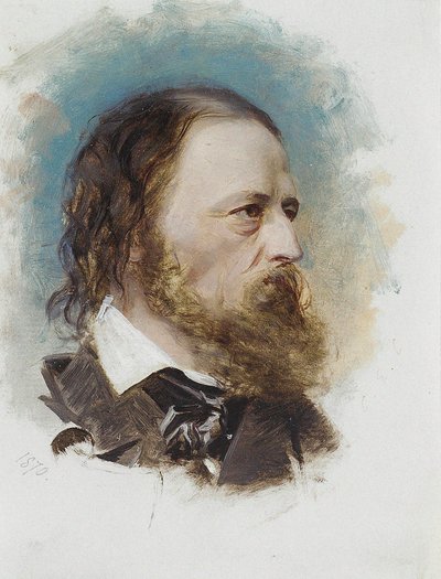 阿尔弗雷德-丁尼生勋爵1809-1892年的画像，1870年。 作者 不明