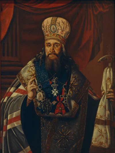 诺夫哥罗德和彼得斯堡大都会安布罗修斯·波多别多夫的画像1742-1818，1813年 作者 不明