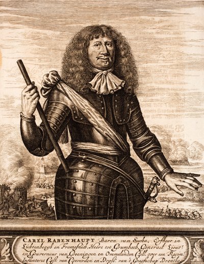 卡尔·冯·拉本豪普（Carl von Rabenhaupt）的肖像1602-1675年：战争场景，1675年。 作者 不明