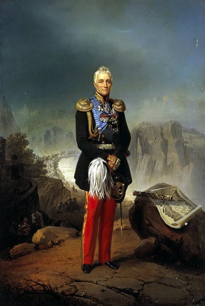 十八世纪下半叶米哈伊尔·沃龙佐夫伯爵的肖像1782-1856年。 作者 不明